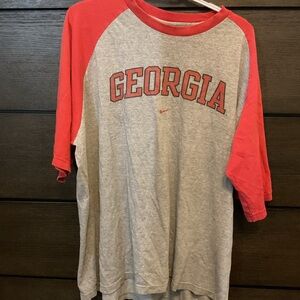 Nike Red and Gray Georgia Tee